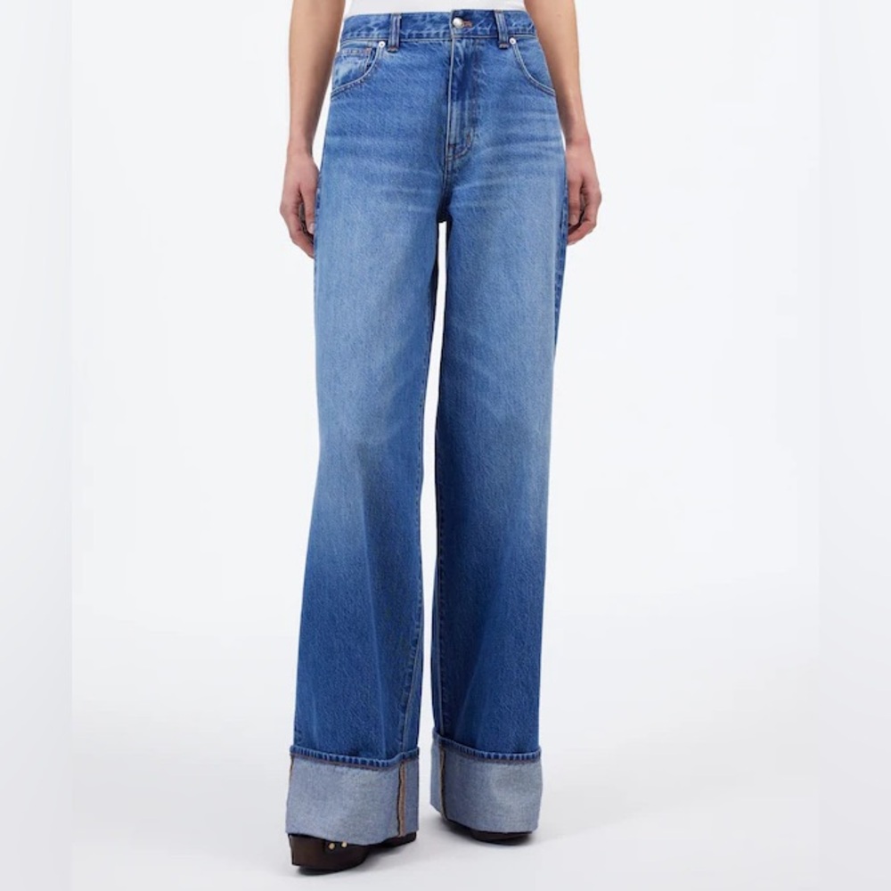 Madewell Curvy Superwide Leg Jeans in Fannin Wash — Size 28
